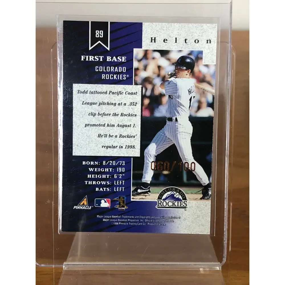 1998 Zenith Z-Gold #89 Todd Helton RC 60/100 PSA 8 Colorado Rockies - Pop 2